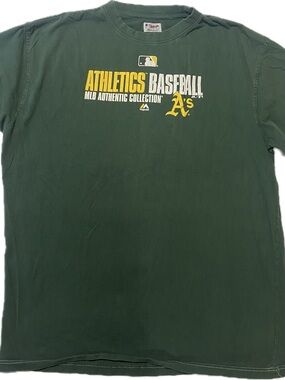 Majestic Oakland Athletics Baseball Tee - Green & Yellow